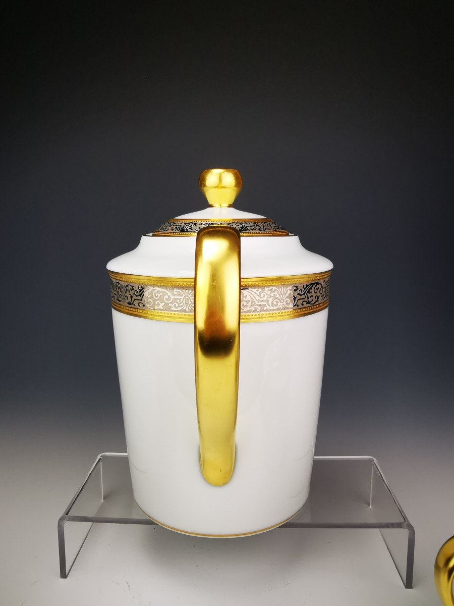 Bernardaud "vulcain" - Tea / Coffee Service - Gold And Platinum Inlay-photo-6