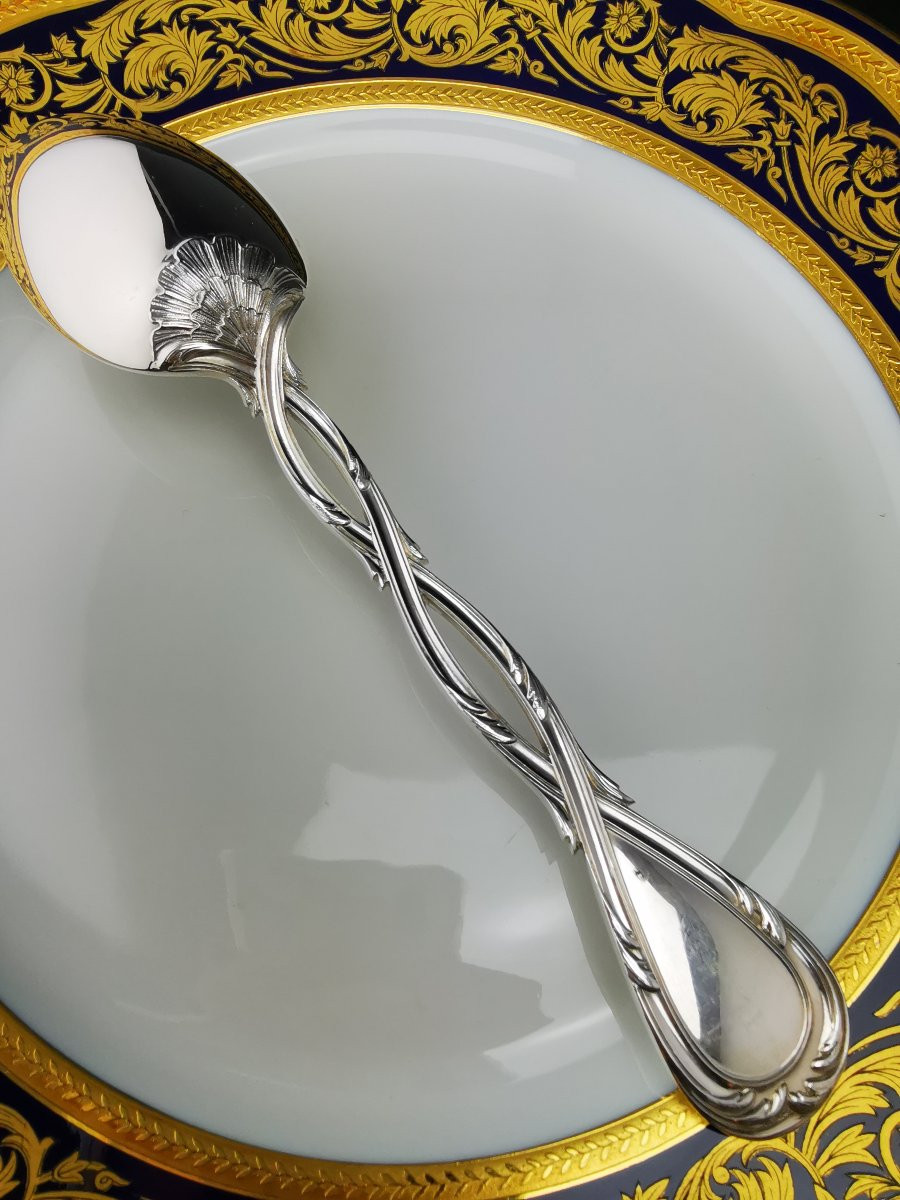 Puiforcat "royal" - 1 Cuiller De Table - 20,5 Cm - Argent Minerve 925-photo-4