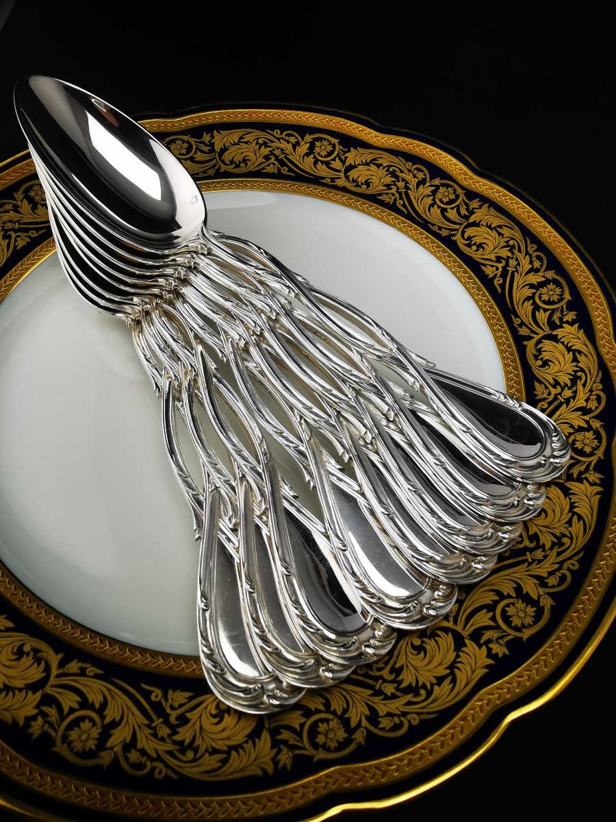 Puiforcat "royal" - 1 Cuiller De Table - 20,5 Cm - Argent Minerve 925-photo-4