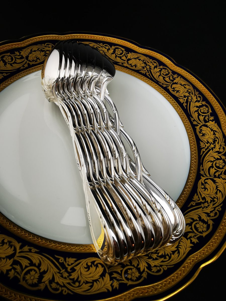 Puiforcat "royal" - 1 Cuiller De Table - 20,5 Cm - Argent Minerve 925-photo-5