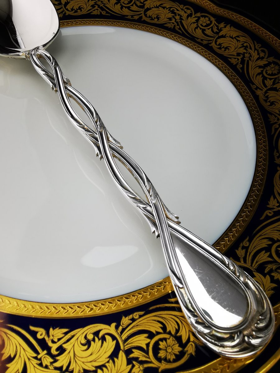 Puiforcat "royal" - 1 Serving Spoon - 925 Sterling Silver-photo-2