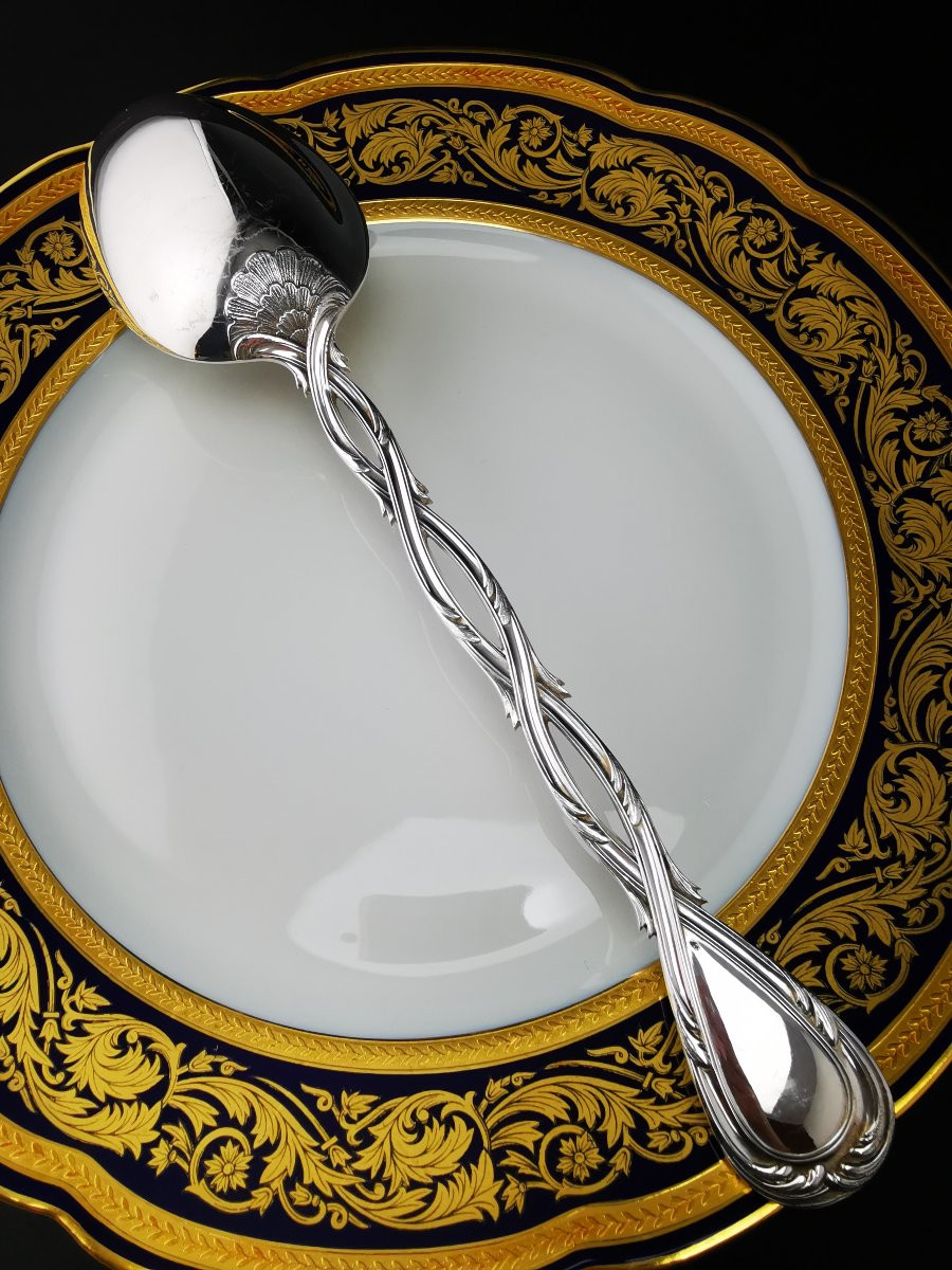 Puiforcat "royal" - 1 Serving Spoon - 925 Sterling Silver-photo-4