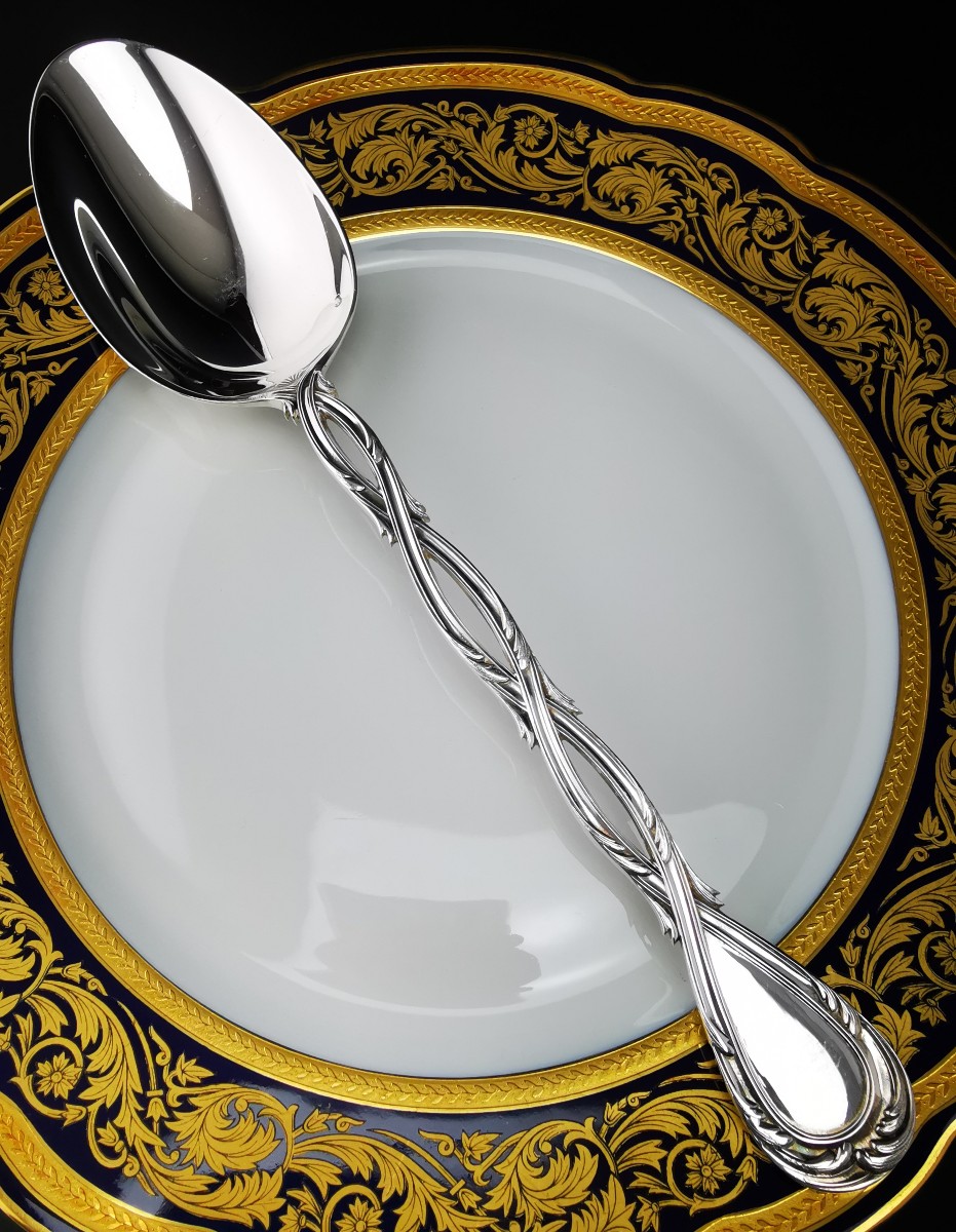 Puiforcat "royal" - 1 Serving Spoon - 925 Sterling Silver