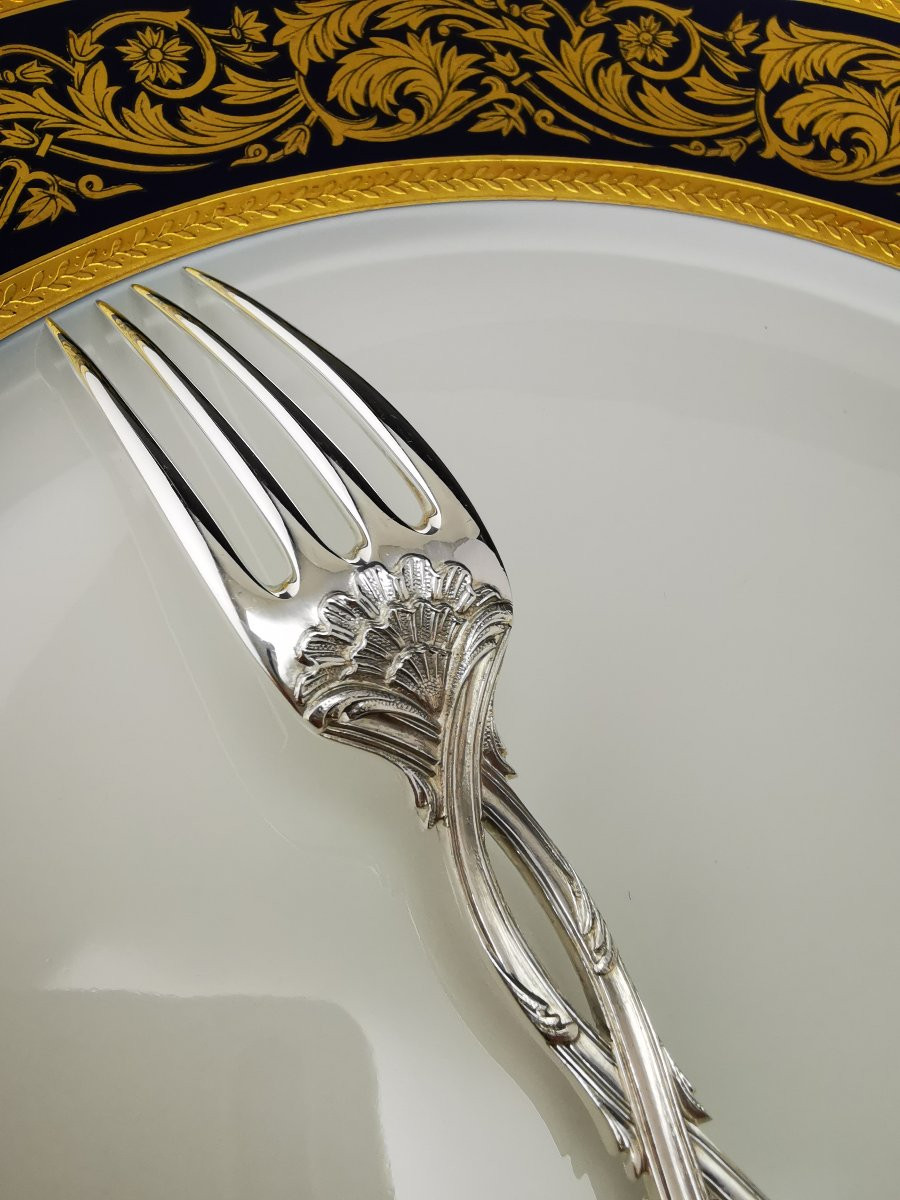 Puiforcat "royal" - 1 Fourchette à Dessert - 17,5 Cm - Argent Minerve 925-photo-2