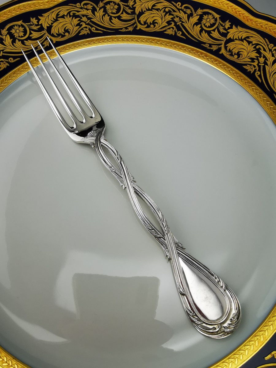 Puiforcat "royal" - 1 Fourchette à Dessert - 17,5 Cm - Argent Minerve 925