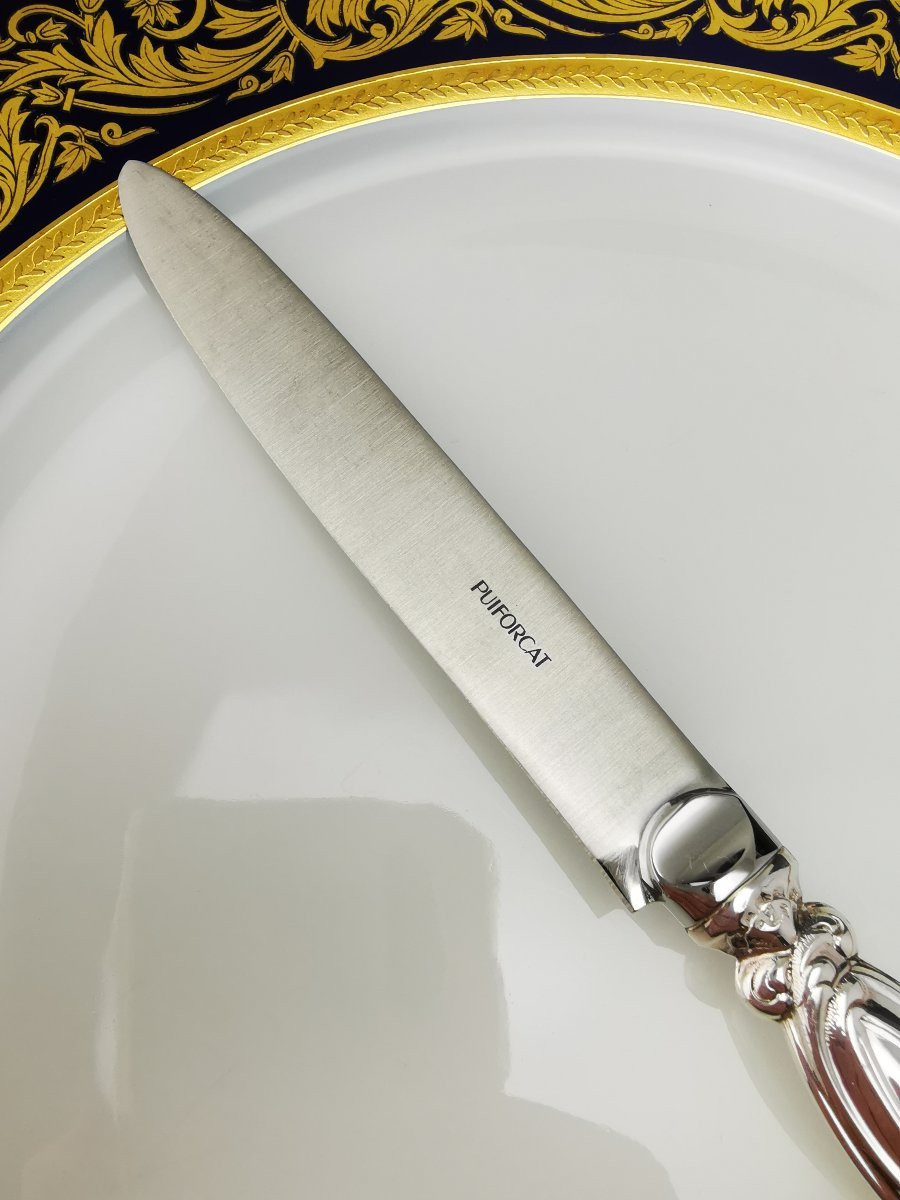 Puiforcat "royal" - 1 Couteau à Dessert - 20,5 Cm - Argent Minerve 925-photo-3