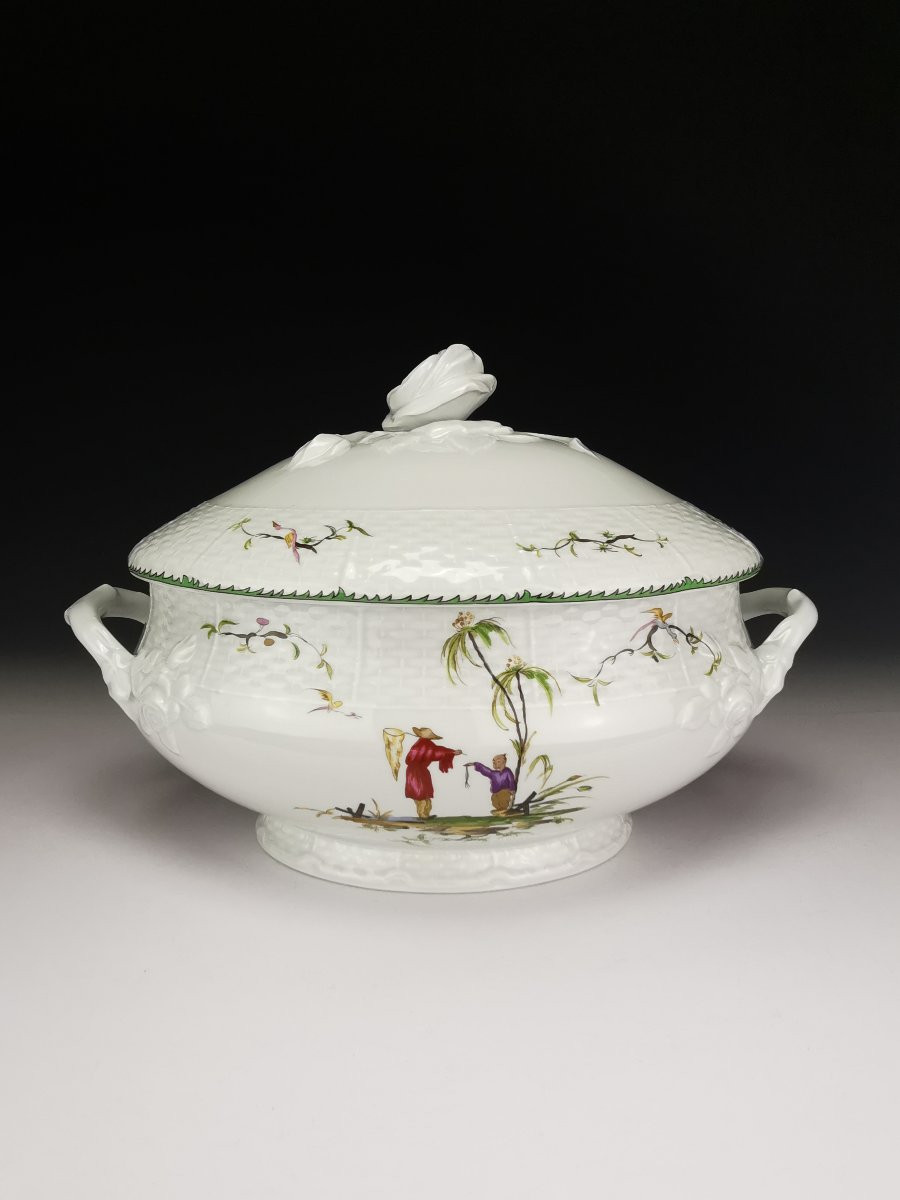 Raynaud - Limoges "si Kiang" - 1 Covered Soup Tureen/vegetable Dish-photo-2