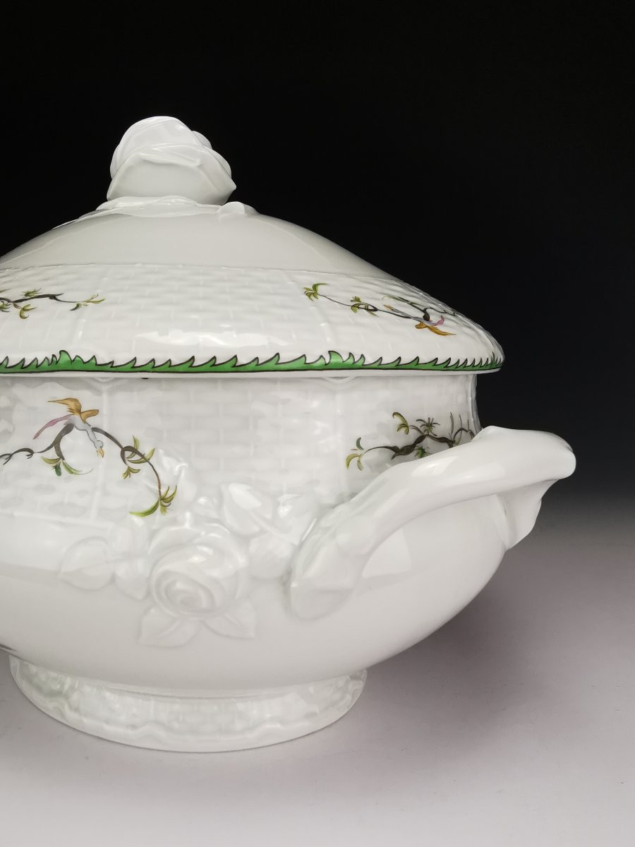 Raynaud - Limoges "si Kiang" - 1 Covered Soup Tureen/vegetable Dish-photo-3