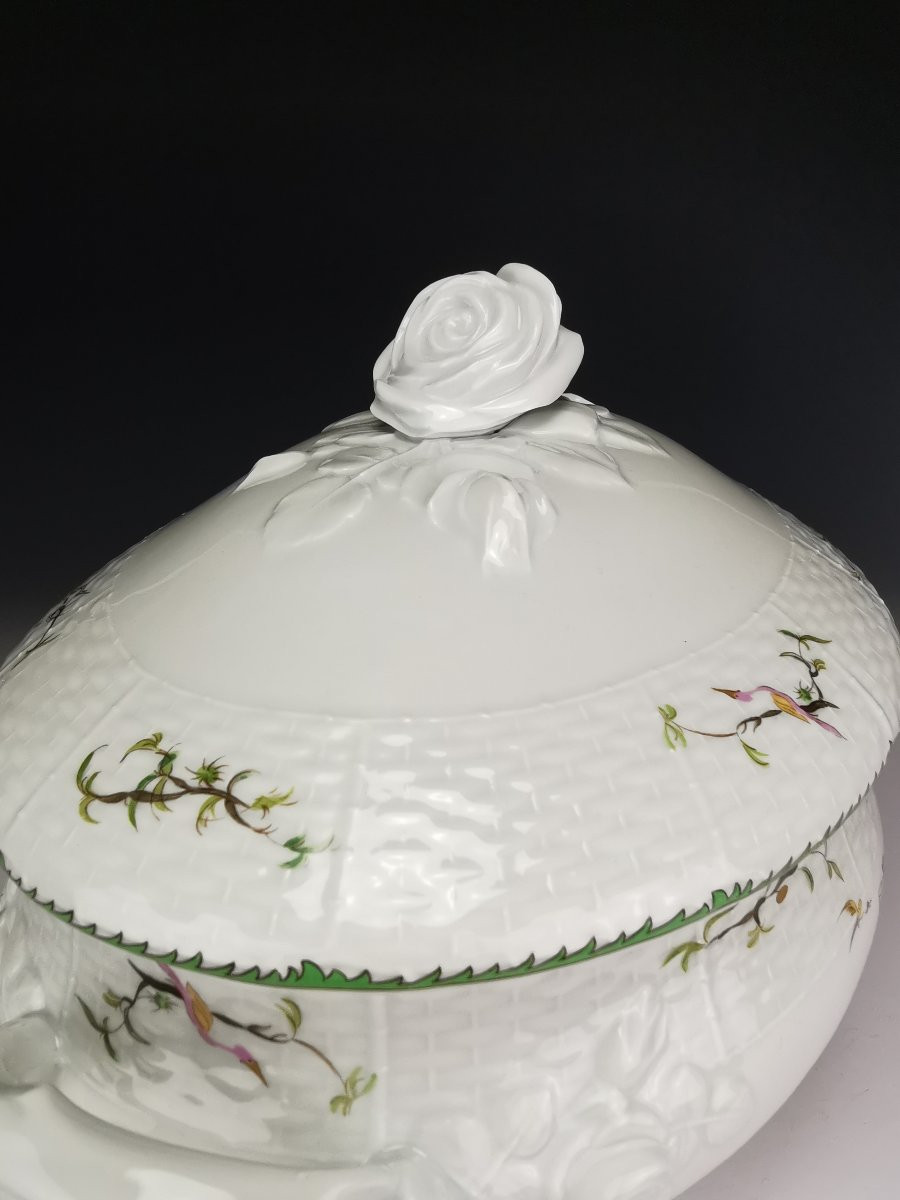 Raynaud - Limoges "si Kiang" - 1 Covered Soup Tureen/vegetable Dish-photo-4
