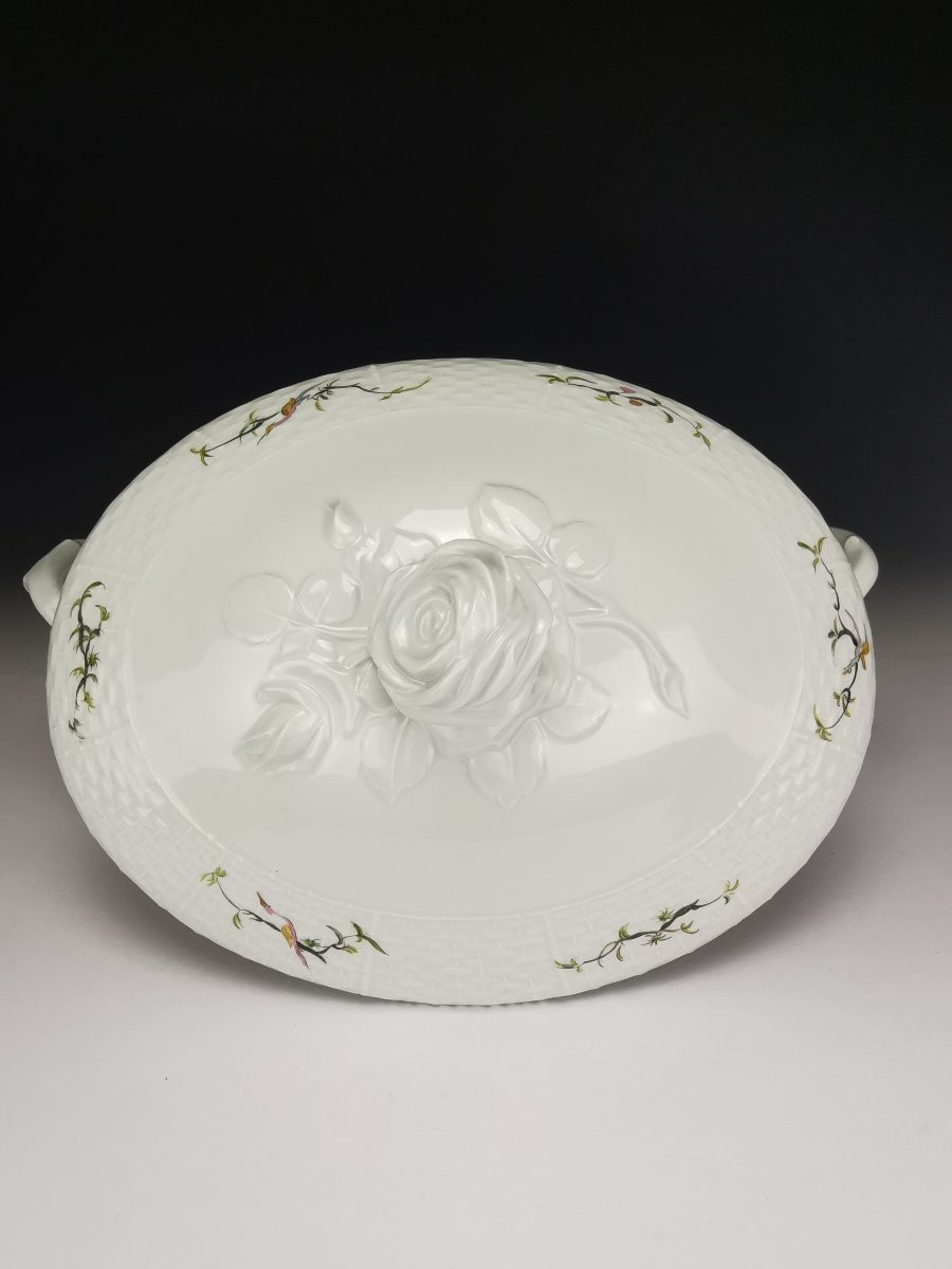 Raynaud - Limoges "si Kiang" - 1 Covered Soup Tureen/vegetable Dish-photo-3