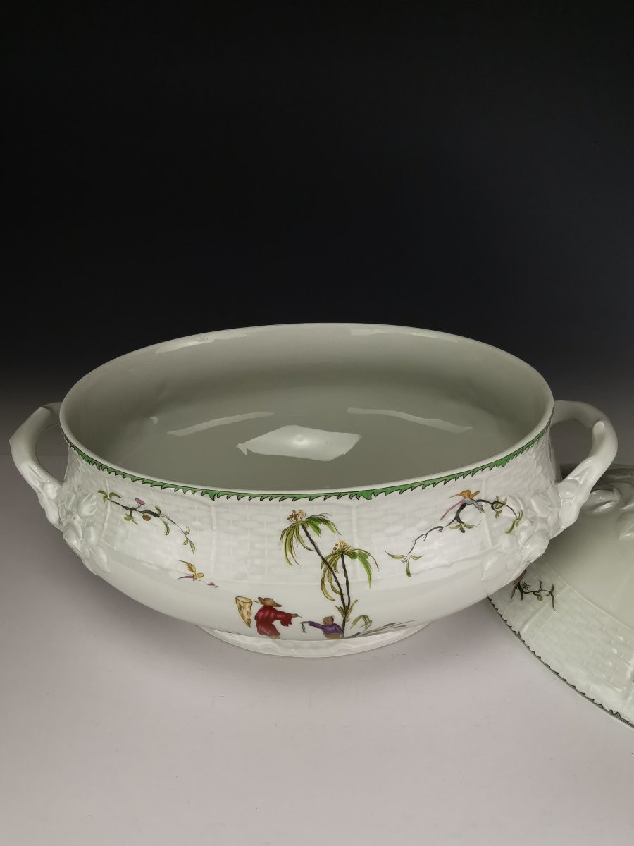Raynaud - Limoges "si Kiang" - 1 Covered Soup Tureen/vegetable Dish-photo-4