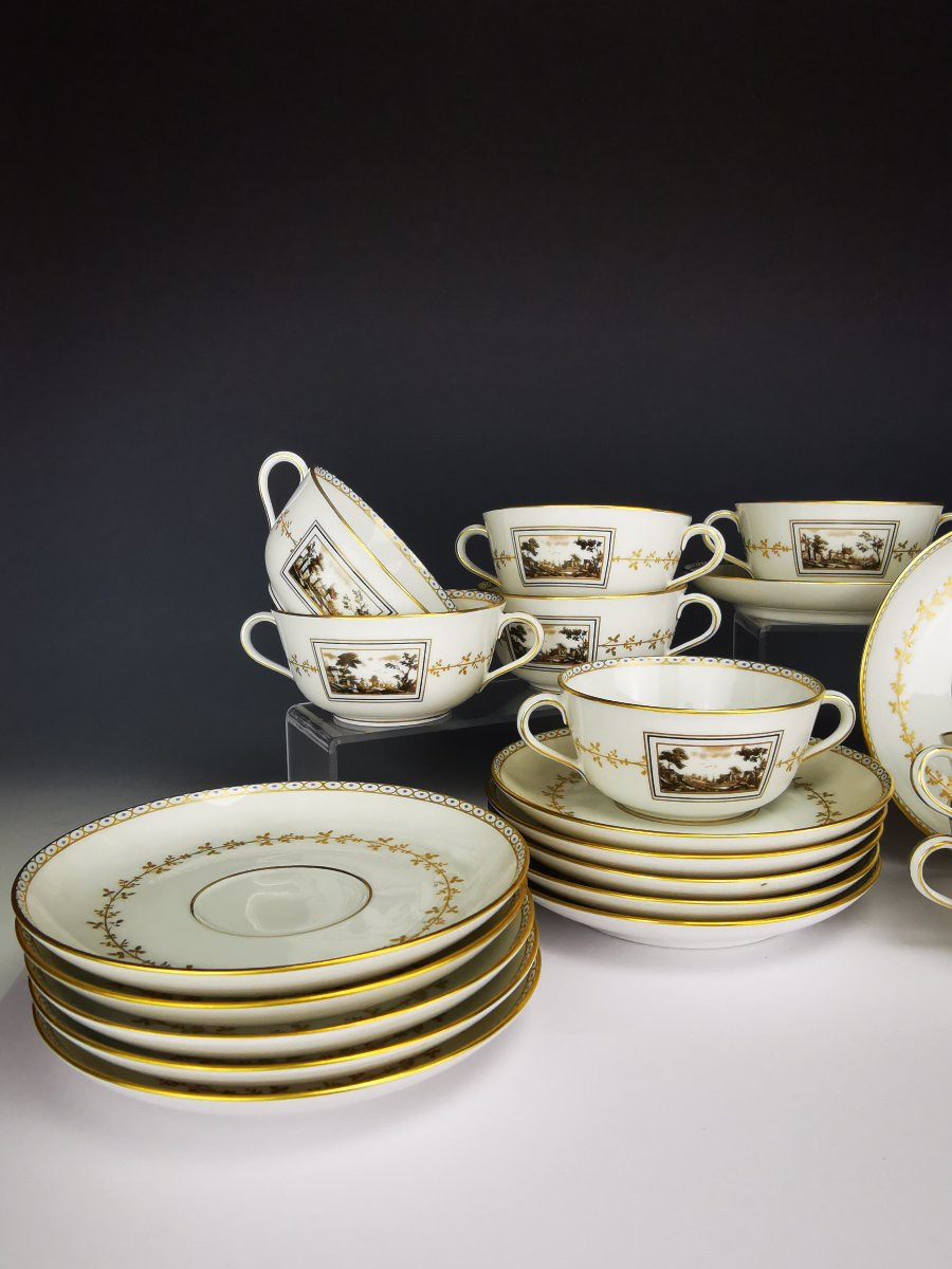 Richard Ginori "fiesole" - 1 Bouillon Bowl And Saucer-photo-2