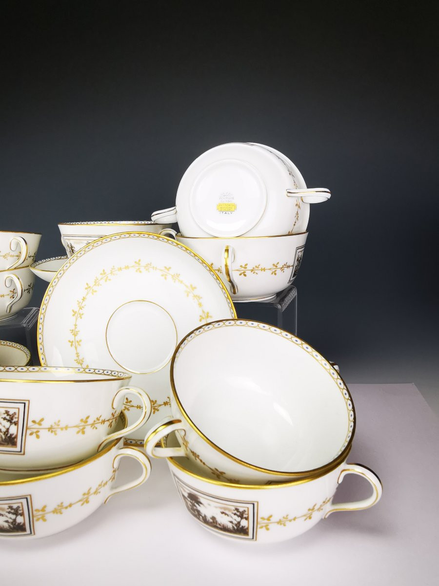 Richard Ginori "fiesole" - 1 Bouillon Bowl And Saucer-photo-4