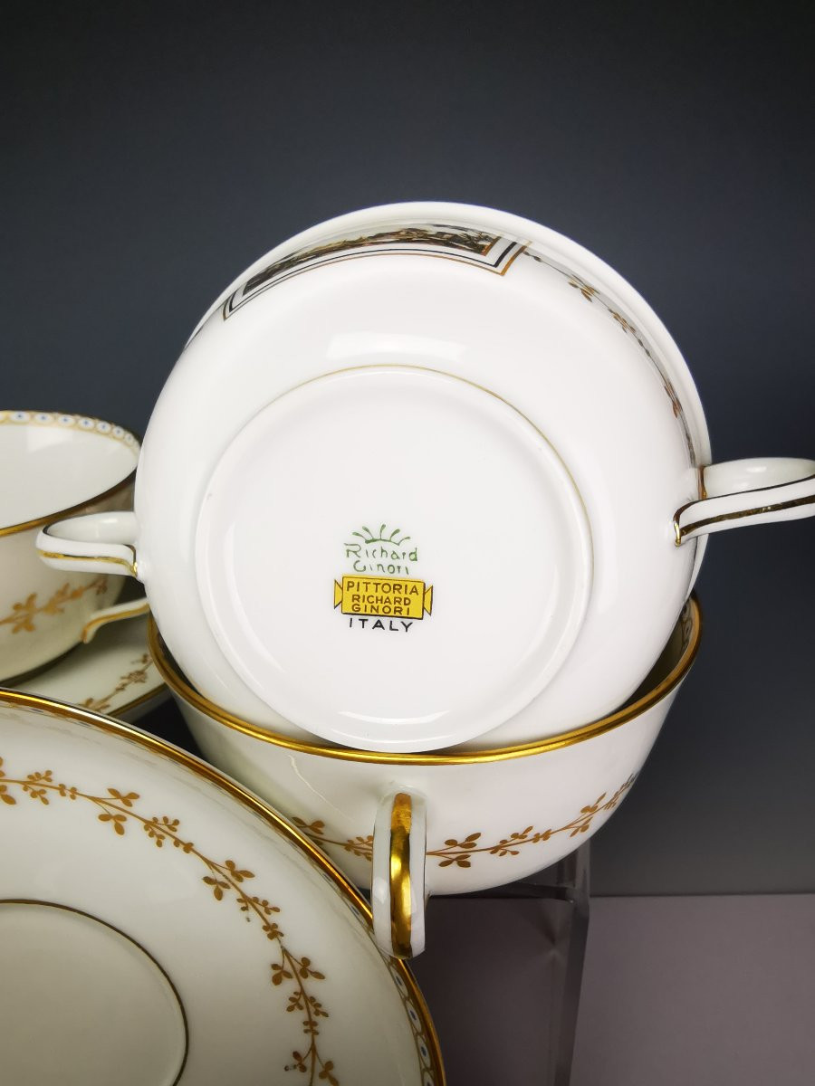 Richard Ginori "fiesole" - 1 Bouillon Bowl And Saucer-photo-1