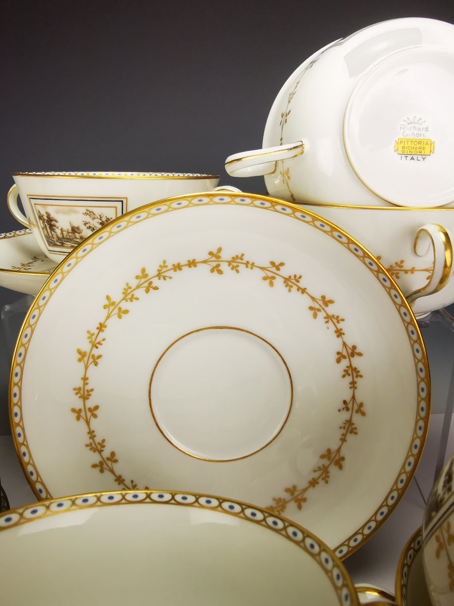 Richard Ginori "fiesole" - 1 Bouillon Bowl And Saucer-photo-3