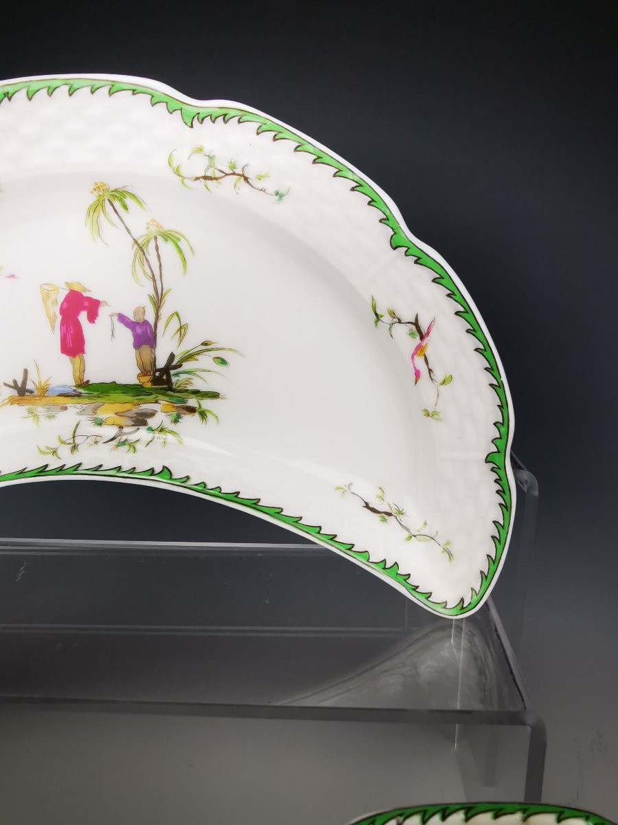 RAYNAUD - Limoges Si Kiang - 1 Assiette Salade "Demi - Lune" (choisir Scène) Plusieurs dispo-photo-4