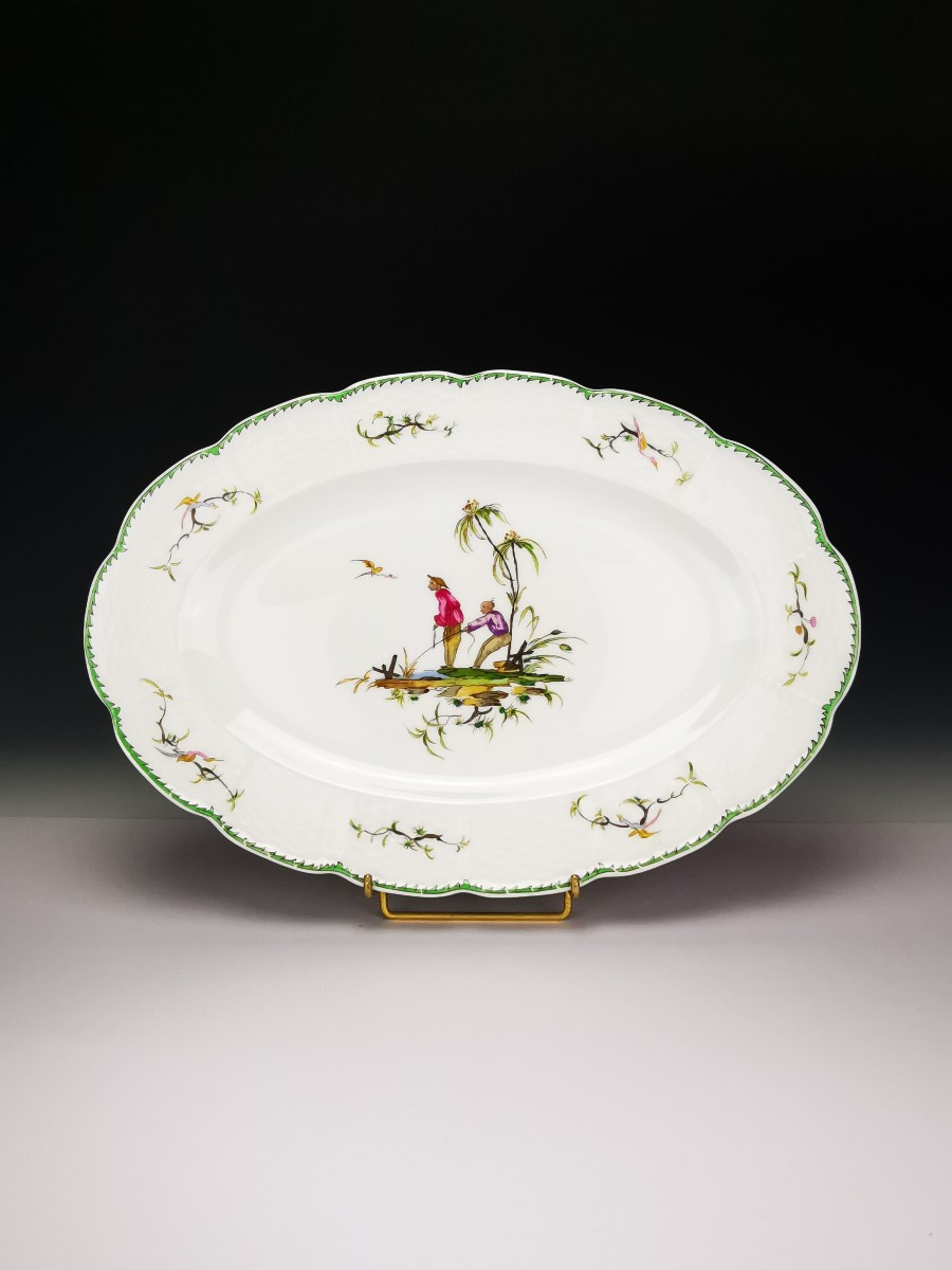RAYNAUD - Limoges Si Kiang - 1 Plat de service ovale 36 cm