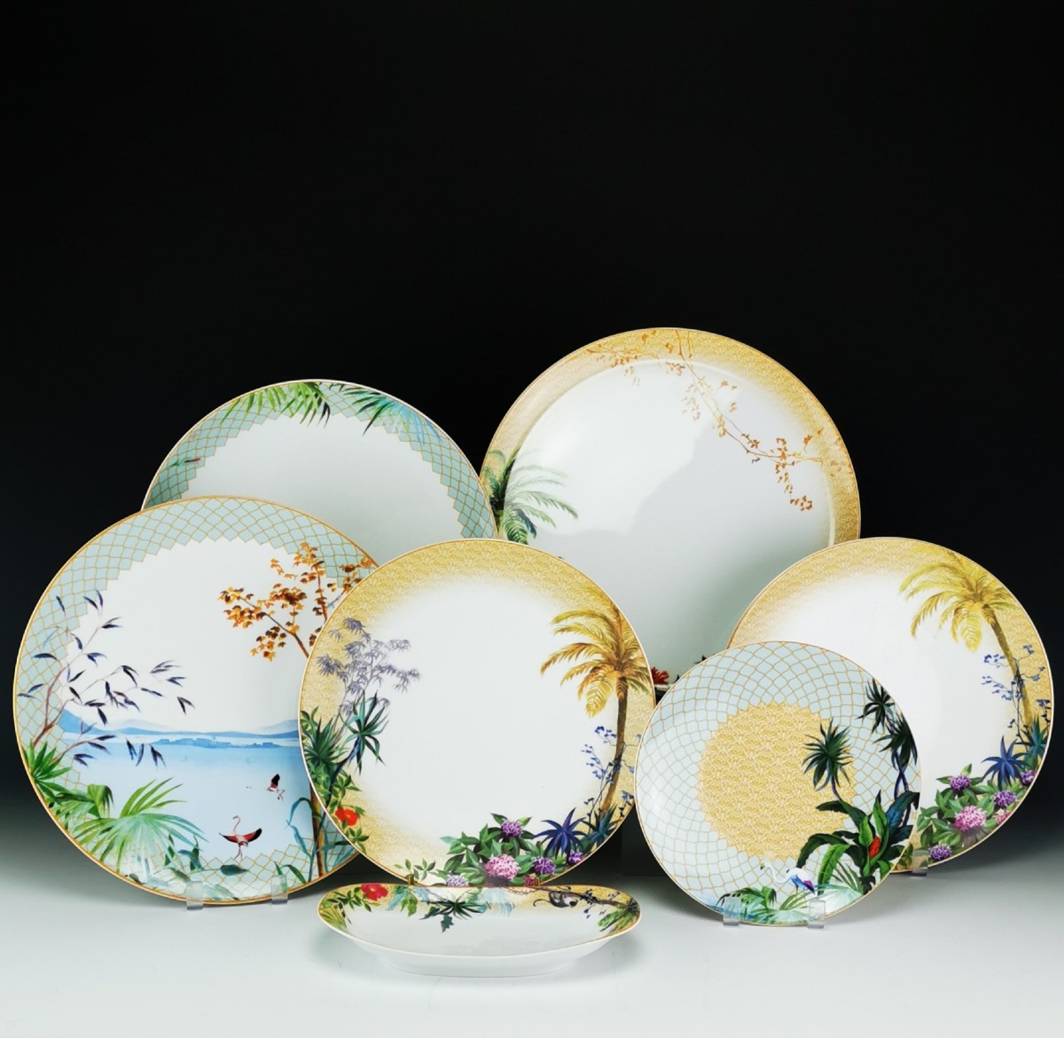 Bernardaud Limoges - "tropiques" Model - Dinner Service - 53 Pieces / 12 People