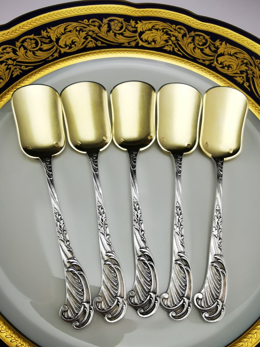 ODIOT - Coffret de 12 pelles à glace - Argent minerve vermeil-photo-2