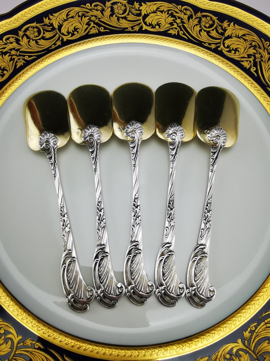 ODIOT - Coffret de 12 pelles à glace - Argent minerve vermeil-photo-3