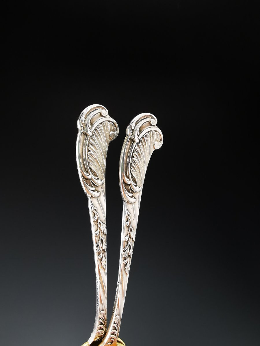 ODIOT - Coffret de 12 pelles à glace - Argent minerve vermeil-photo-4