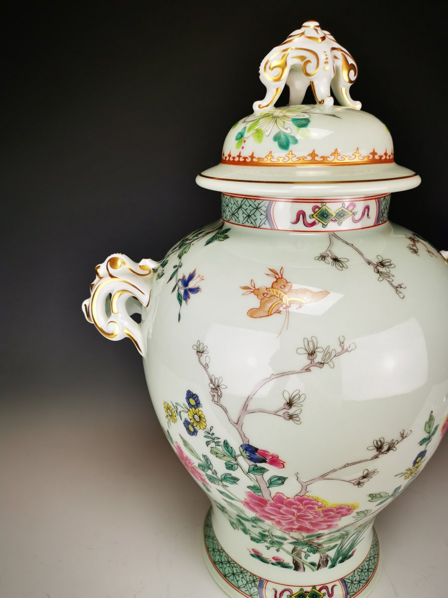 HAVILAND Limoges pour PUIFORCAT - Large Vase - "Kien Long"-photo-2