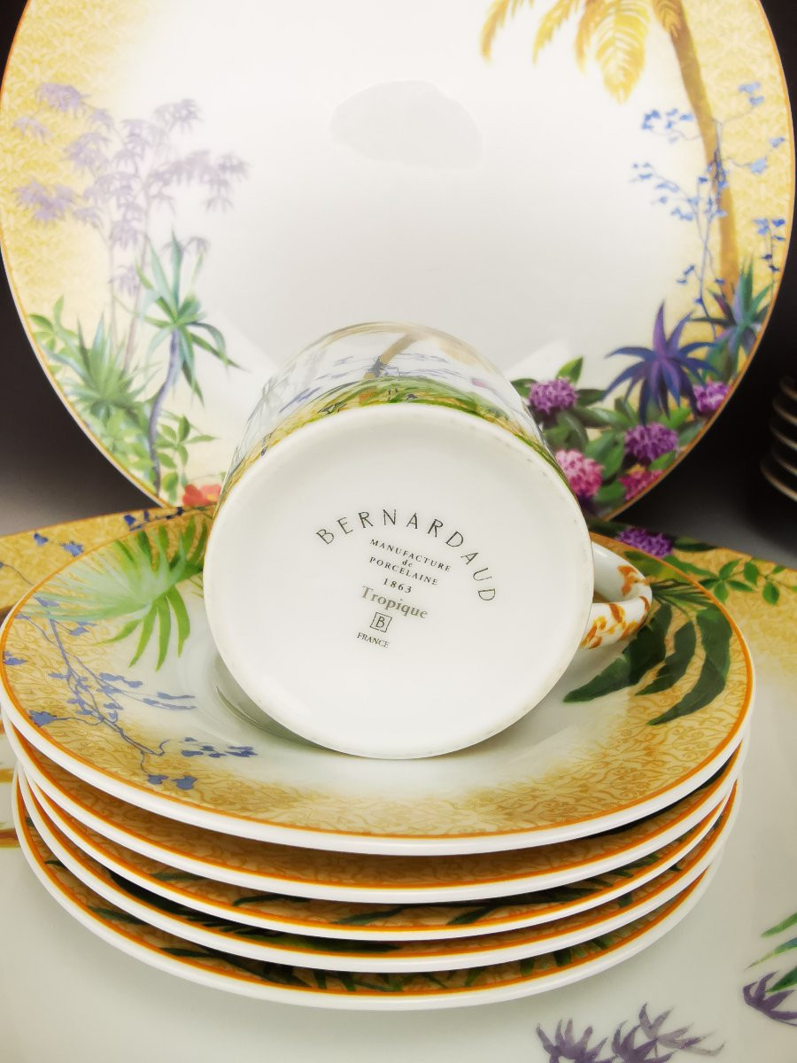 Bernardaud Limoges - "tropiques" Model - Coffee/dessert Service For 6 People-photo-2