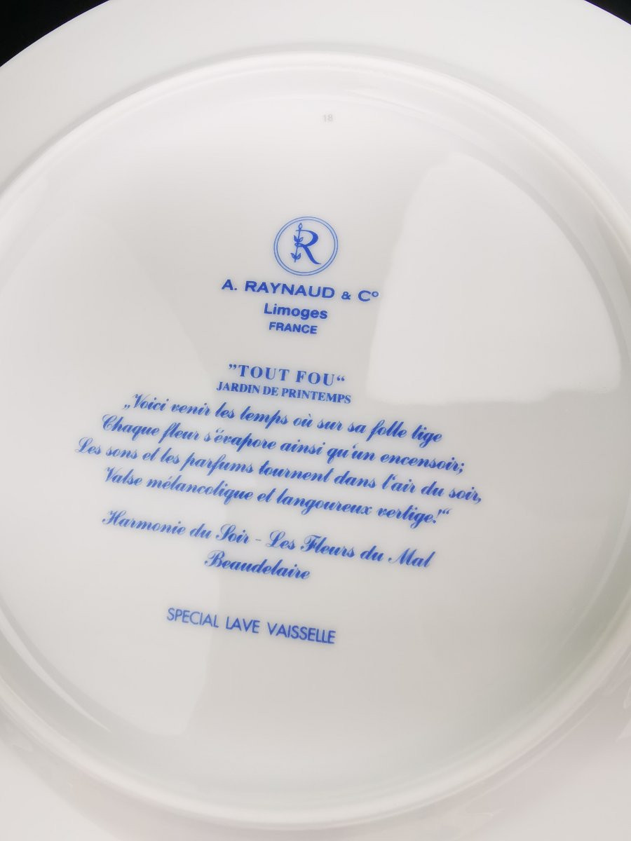 RAYNAUD "Tout Fou" Jardin de Printemps - 1 Assiette à dessert ∅ 22cm (Plusieurs Disponibles)-photo-2