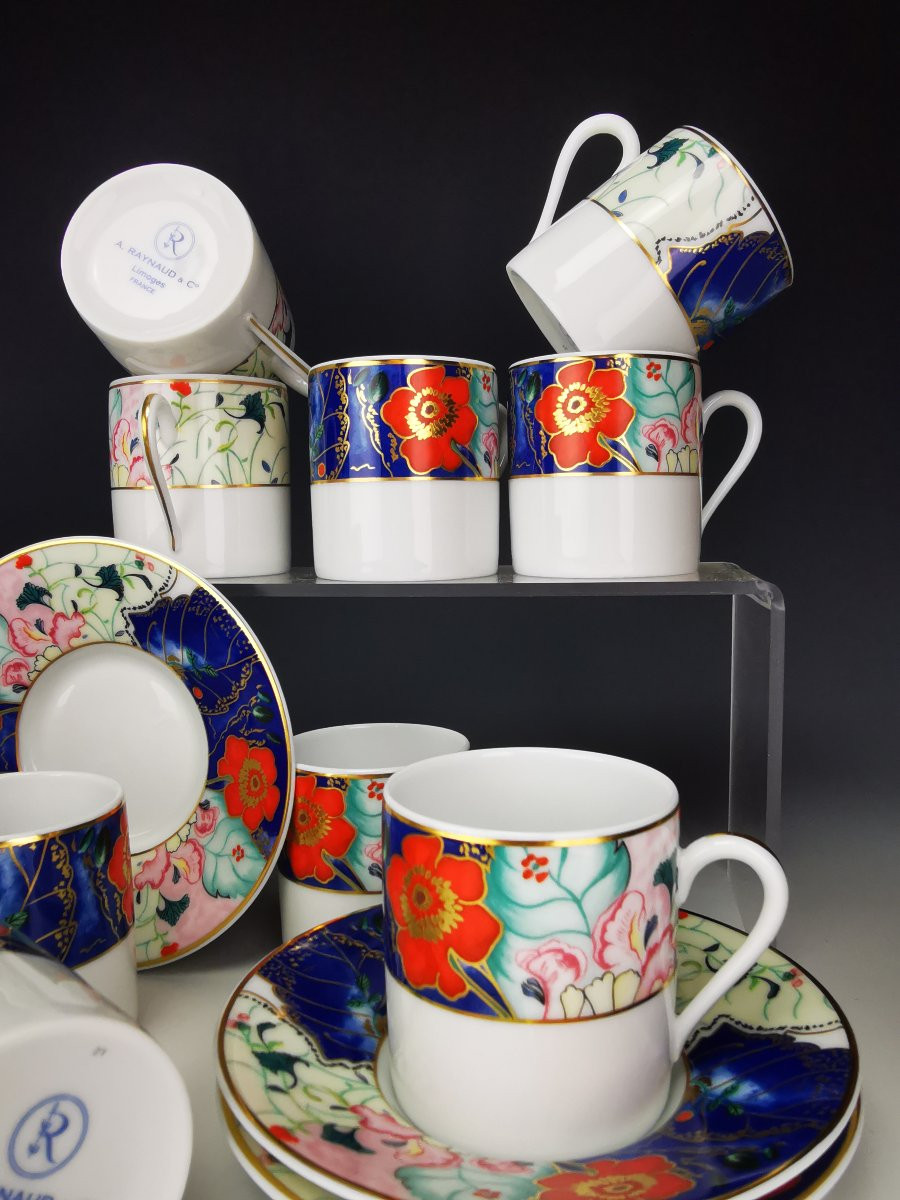 Raynaud "tout Fou" Spring Garden - 1 Coffee Cup And Saucer (multiple Available)-photo-3