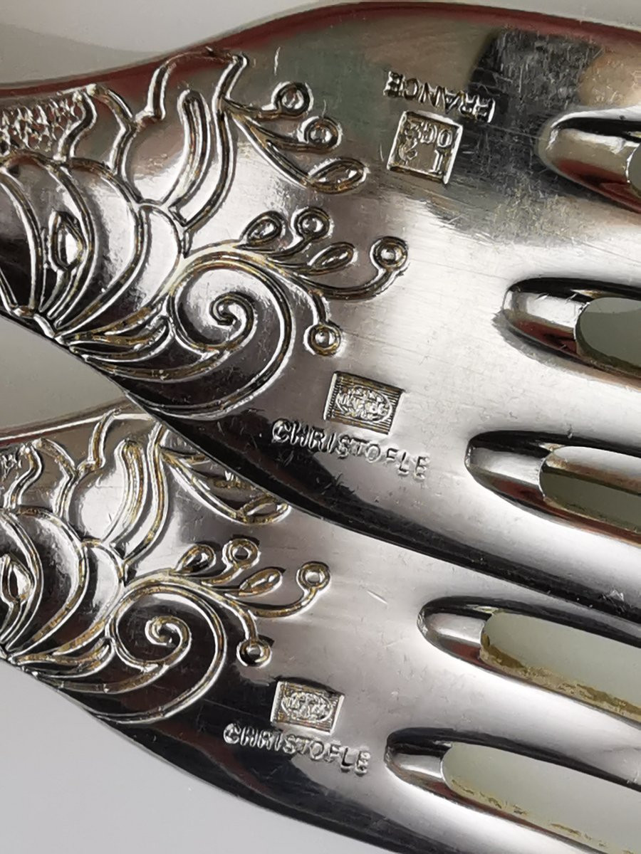 Christofle "jardin d'Eden" - 1 Table Fork 20.5 Cm - Silver-plated Metal - (several Available)-photo-1