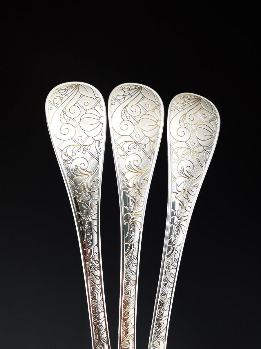 Christofle "jardin d'Eden" - 1 Table Fork 20.5 Cm - Silver-plated Metal - (several Available)-photo-3