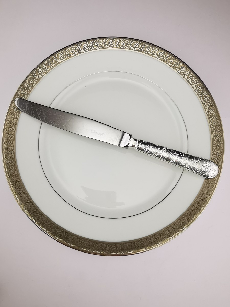 Christofle "jardin d' Eden" - 1 Table Knife 24.5 Cm - Silver-plated Metal - (several Available)