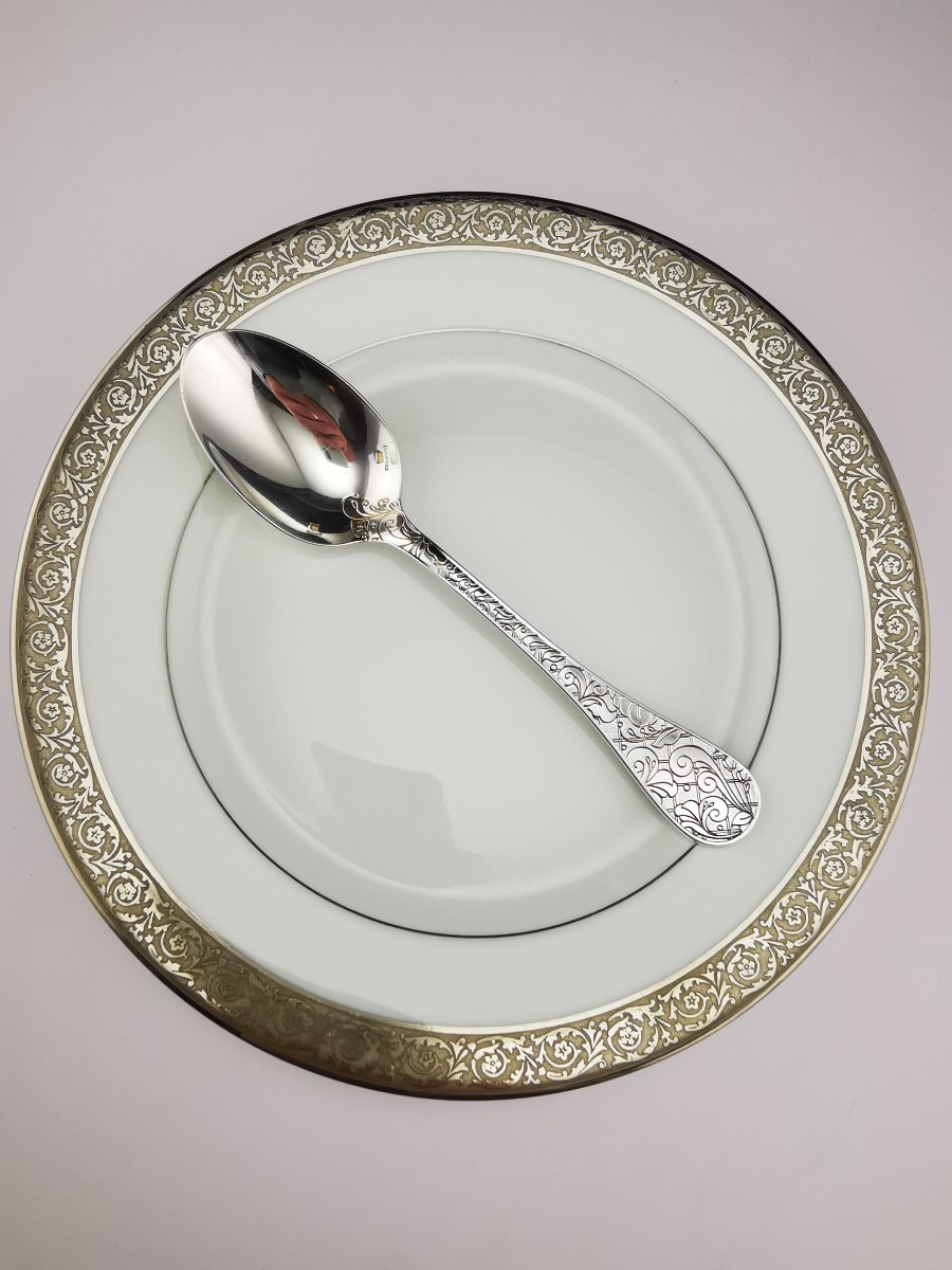 Christofle "jardin d'Eden" - 1 Dessert Spoon 17 Cm - Silver Plated Metal - (several Available)