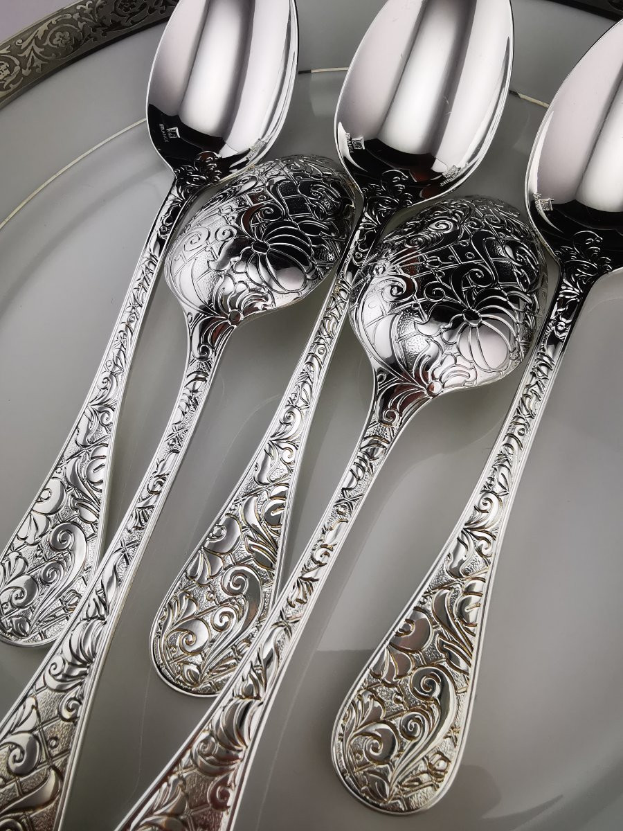 Christofle "jardin d' Eden" - 1 Teaspoon 13.5 Cm - Silver-plated Metal - (several Available)-photo-1