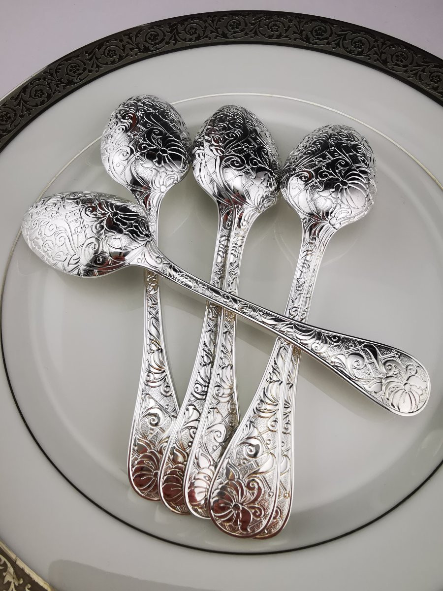 Christofle "jardin d' Eden" - 1 Teaspoon 13.5 Cm - Silver-plated Metal - (several Available)-photo-2