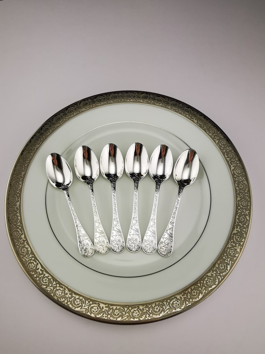 CHRISTOFLE "Jardin d'Eden" - 1 cuillère à expresso 10 cm - Métal argenté - (plusieurs dispo)