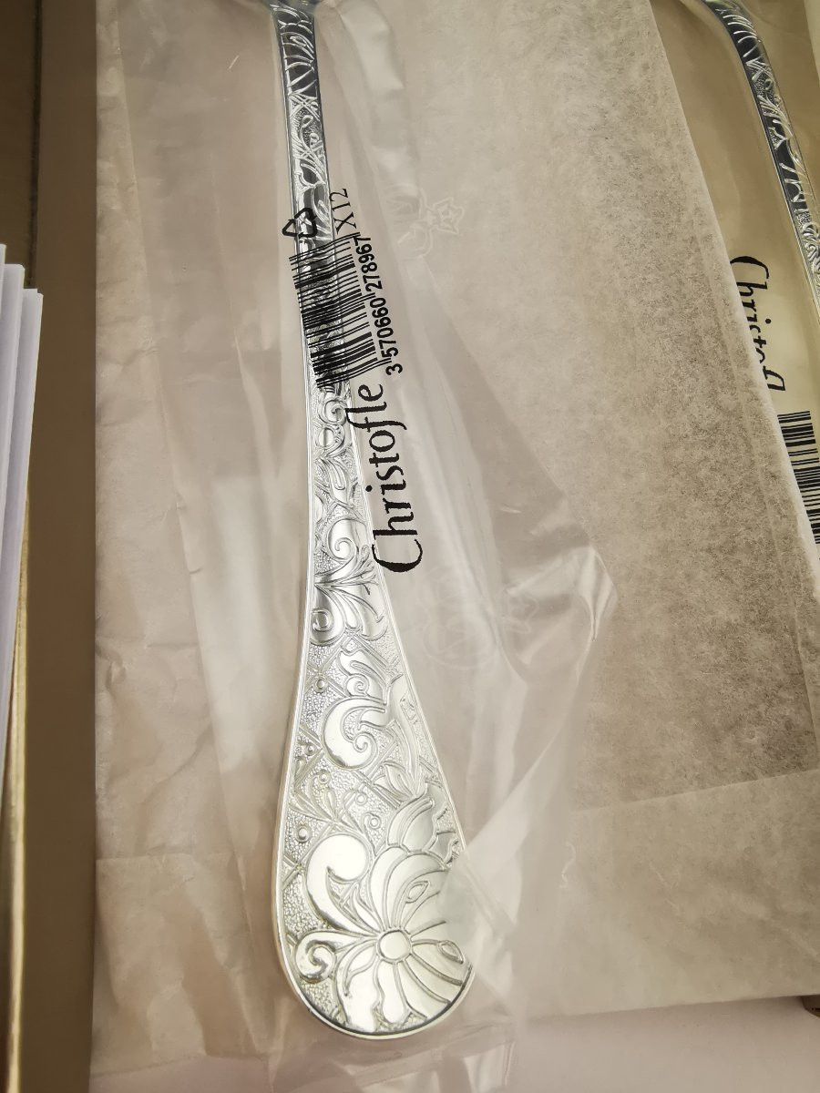 Christofle "jardin d' Eden" - 1 Serving Set (2 Pieces) - Silver Plated(new) (several Available)-photo-2