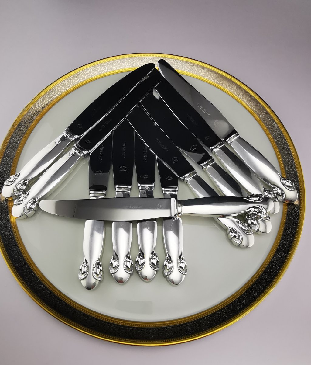 Georg Jensen - "bittersweet" - Sterling Silver - Service For 12 (93 Pcs)-photo-3