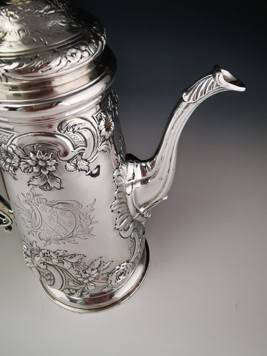 Cafetière en argent massif sterling – George III – Londres 1776-photo-3