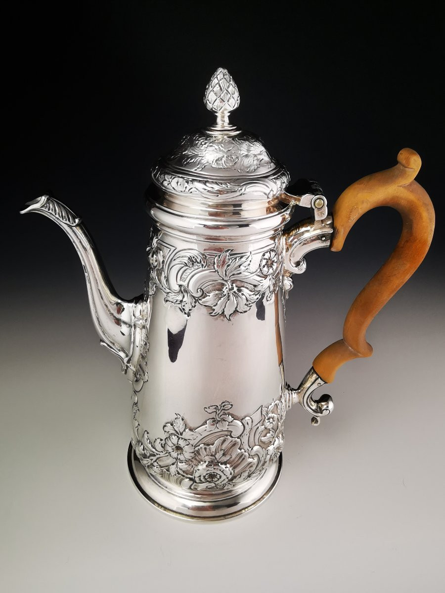 Cafetière en argent massif sterling – George III – Londres 1776-photo-3