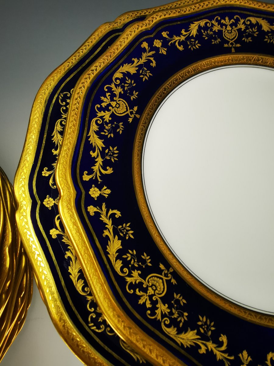 Raynaud - Limoges "grand Siècle" - 1 Dessert Plate ∅ 22.5 Cm - Oven Blue-photo-2