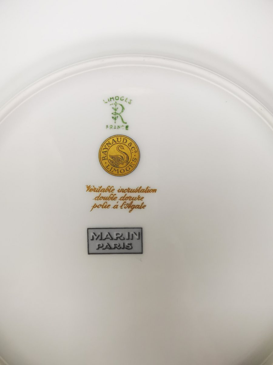 Raynaud - Limoges "grand Siècle" - 1 Dessert Plate ∅ 22.5 Cm - Oven Blue-photo-3