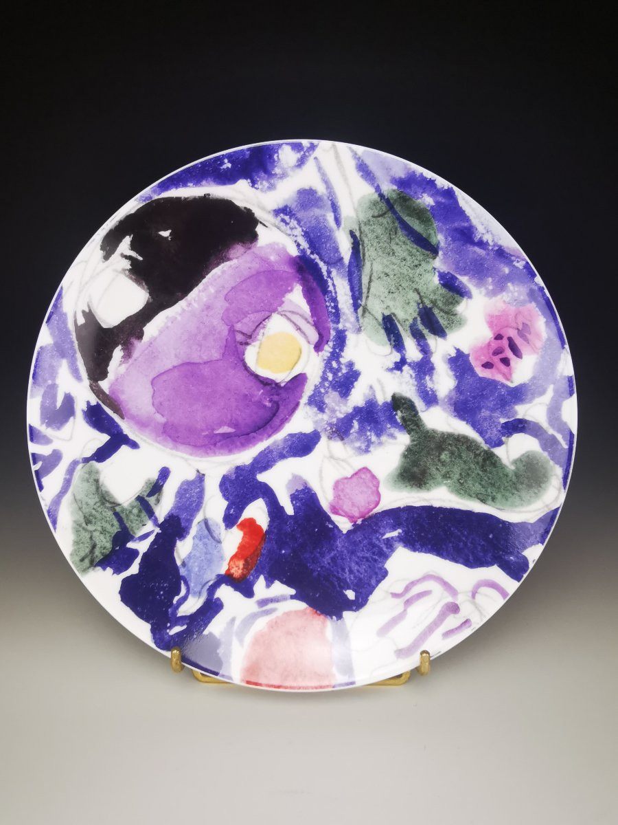 Marc Chagal pour BERNARDAUD - Les Vitraux d'Hadassah 1962 - 1 Assiette à dessert-photo-4