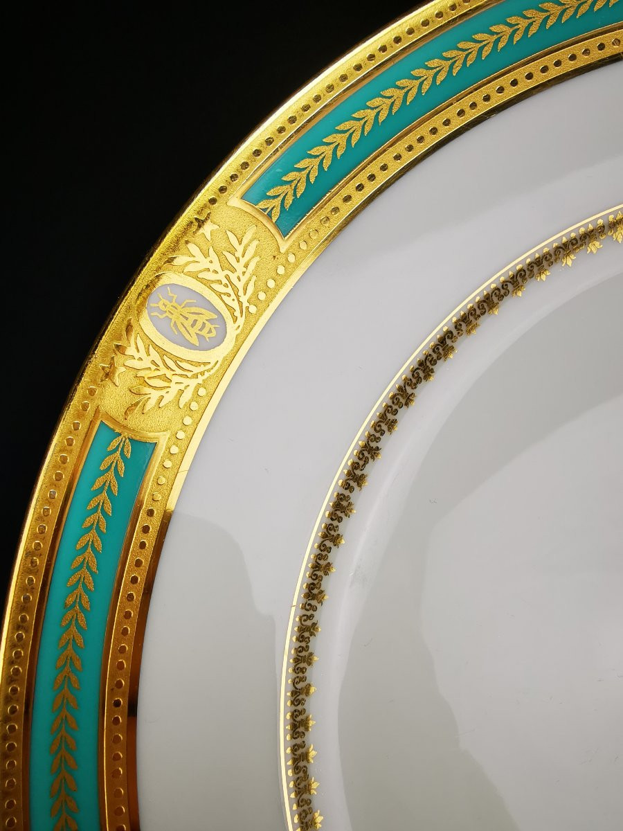 Haviland & Parlon - "les Abeilles" - 8 Dinner Plates ø 25.5 Cm - Perfect Condition-photo-2