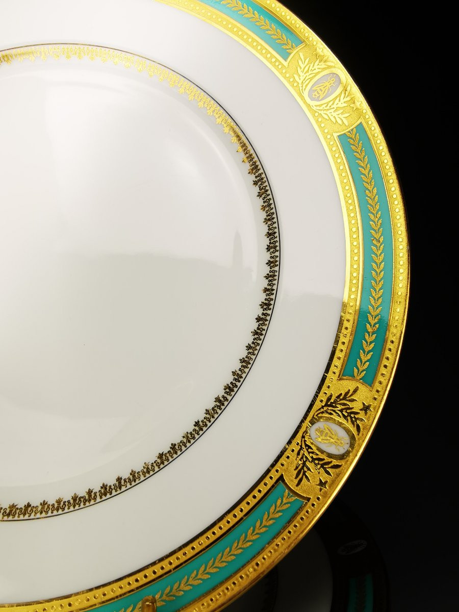 Haviland & Parlon - "les Abeilles" - 8 Dinner Plates ø 25.5 Cm - Perfect Condition-photo-3