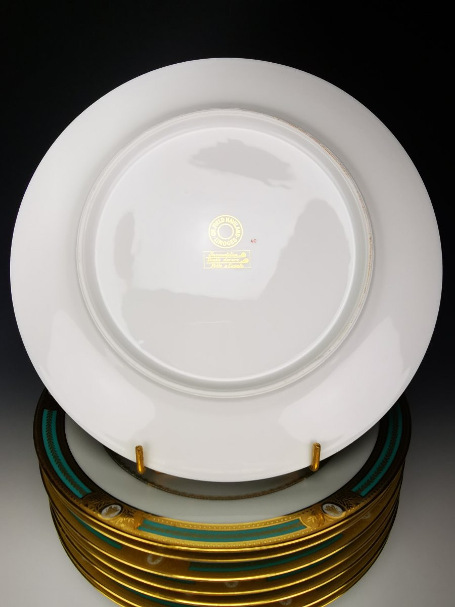 Haviland & Parlon - "les Abeilles" - 8 Dinner Plates ø 25.5 Cm - Perfect Condition-photo-4