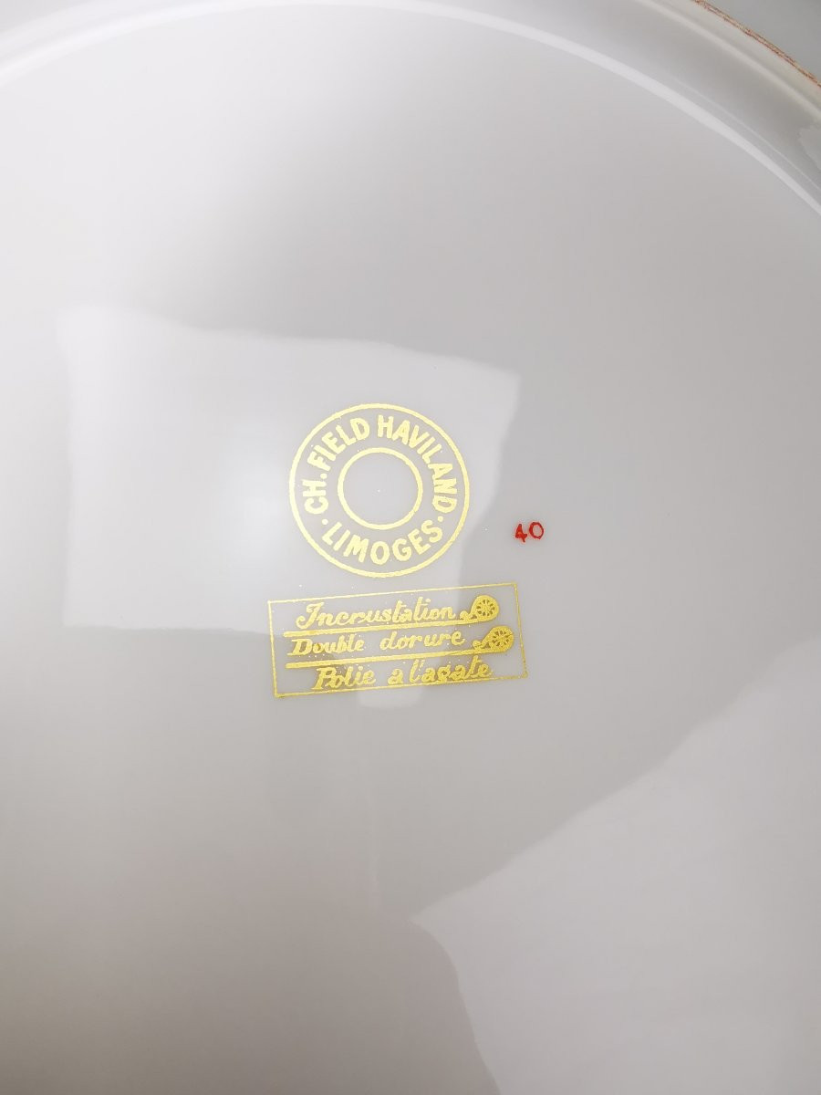 Haviland & Parlon - "les Abeilles" - 8 Dinner Plates ø 25.5 Cm - Perfect Condition-photo-1