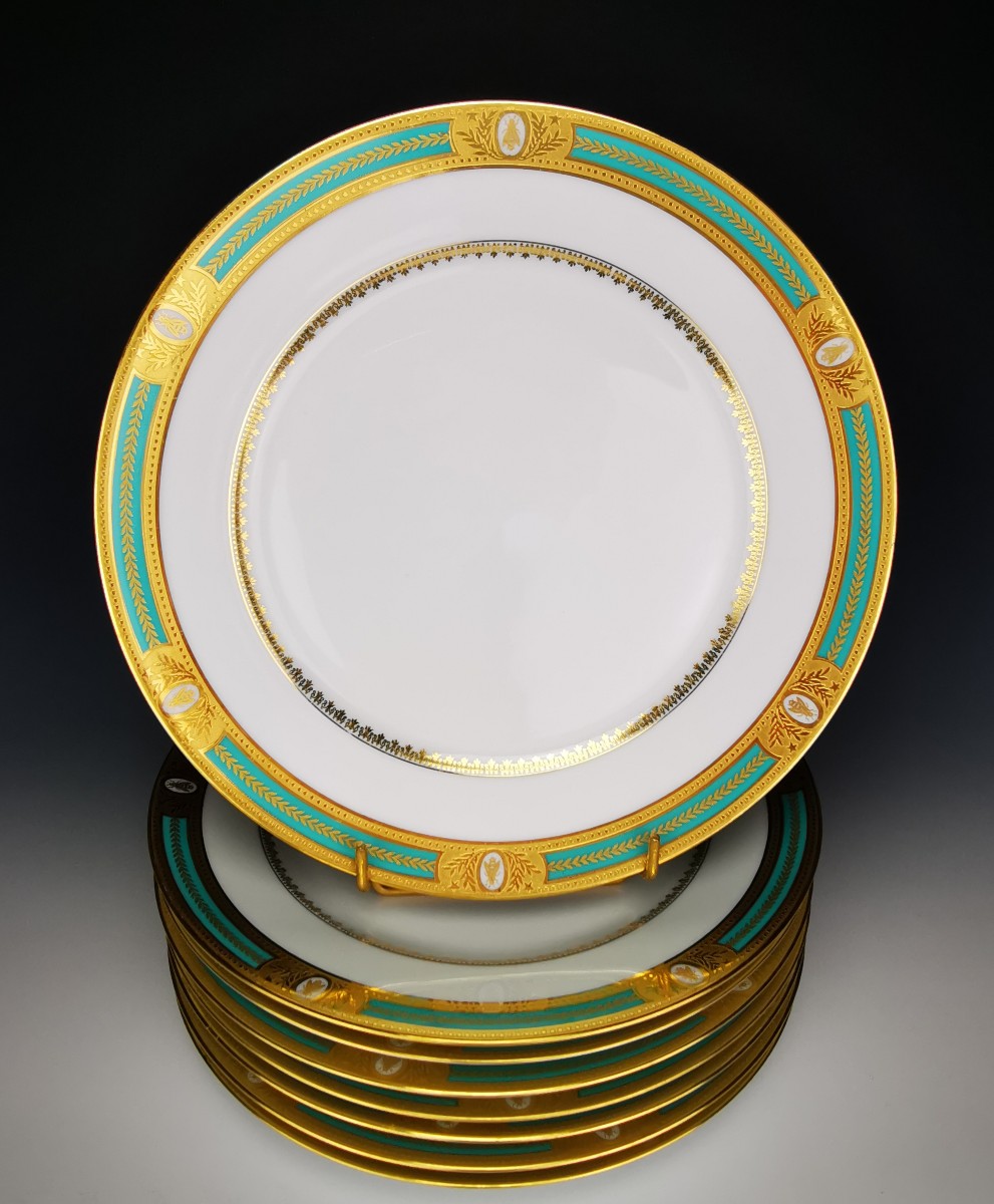 Haviland & Parlon - "les Abeilles" - 8 Dinner Plates ø 25.5 Cm - Perfect Condition