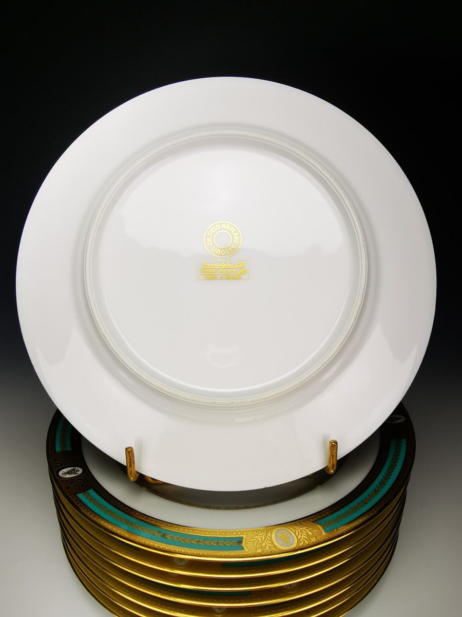 Haviland & Parlon - "Les Abeilles" -8 Assiettes à dessert Ø 22 cm - Etat parfait-photo-4