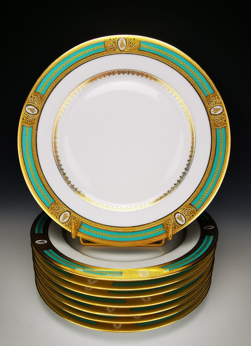 Haviland & Parlon - "Les Abeilles" -8 Assiettes à dessert Ø 22 cm - Etat parfait